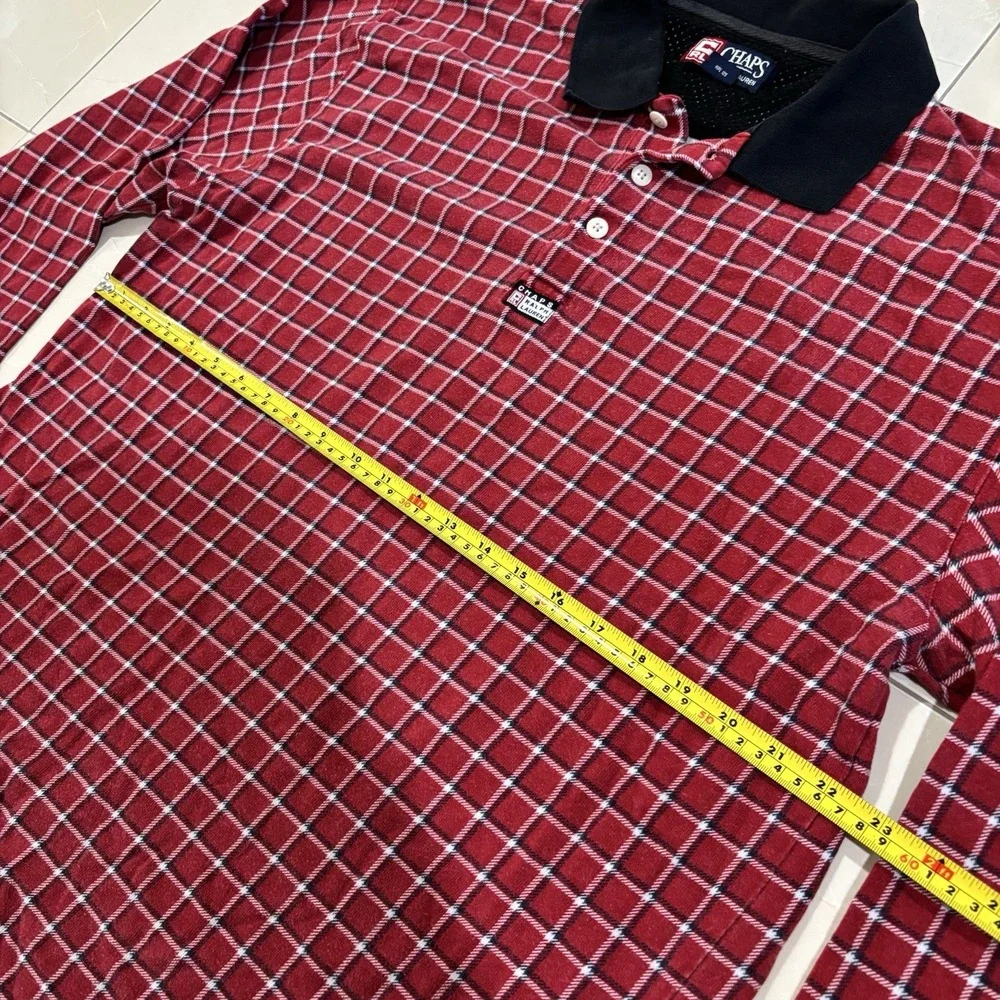Vintage Chaps Ralph Lauren Rugby Polo Shirt Men's XL Plaid 90s Y2K Skate Preppy